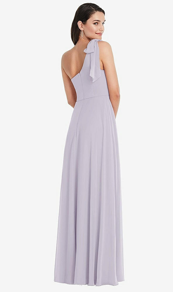 Back View - Moondance Draped One-Shoulder Maxi Dress with Scarf Bow