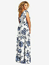 Alt View 3 Thumbnail - Indigo Rose Draped One-Shoulder Maxi Dress with Scarf Bow