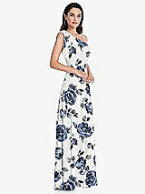 Side View Thumbnail - Indigo Rose Draped One-Shoulder Maxi Dress with Scarf Bow