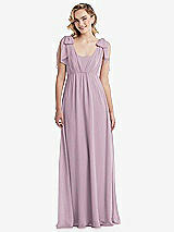 Alt View 1 Thumbnail - Suede Rose Empire Waist Shirred Skirt Convertible Sash Tie Maxi Dress