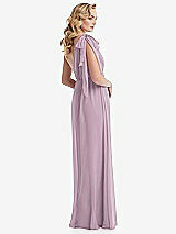 Alt View 4 Thumbnail - Suede Rose Empire Waist Shirred Skirt Convertible Sash Tie Maxi Dress