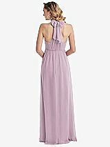 Rear View Thumbnail - Suede Rose Empire Waist Shirred Skirt Convertible Sash Tie Maxi Dress