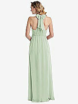 Rear View Thumbnail - Celadon Empire Waist Shirred Skirt Convertible Sash Tie Maxi Dress