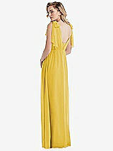 Alt View 2 Thumbnail - Marigold Empire Waist Shirred Skirt Convertible Sash Tie Maxi Dress