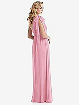 Alt View 4 Thumbnail - Peony Pink Empire Waist Shirred Skirt Convertible Sash Tie Maxi Dress