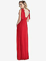 Alt View 2 Thumbnail - Parisian Red Empire Waist Shirred Skirt Convertible Sash Tie Maxi Dress
