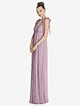 Side View Thumbnail - Suede Rose Empire Waist Convertible Sash Tie Lace Maxi Dress