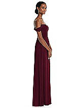 Side View Thumbnail - Cabernet Off-the-Shoulder Basque Neck Maxi Dress with Flounce Sleeves