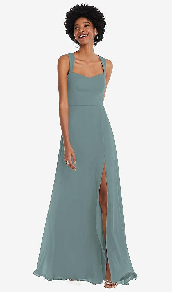 Front View - Icelandic Contoured Wide Strap Sweetheart Maxi Dress