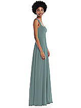 Side View Thumbnail - Icelandic Contoured Wide Strap Sweetheart Maxi Dress