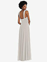 Rear View Thumbnail - Oyster Contoured Wide Strap Sweetheart Maxi Dress