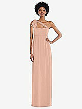 Alt View 2 Thumbnail - Pale Peach Convertible Tie-Shoulder Empire Waist Maxi Dress