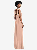 Rear View Thumbnail - Pale Peach Convertible Tie-Shoulder Empire Waist Maxi Dress