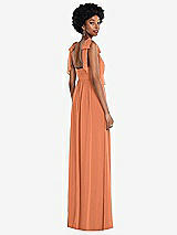 Rear View Thumbnail - Sweet Melon Convertible Tie-Shoulder Empire Waist Maxi Dress