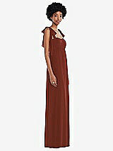 Side View Thumbnail - Auburn Moon Convertible Tie-Shoulder Empire Waist Maxi Dress