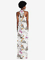 Alt View 5 Thumbnail - Butterfly Botanica Ivory Convertible Tie-Shoulder Empire Waist Maxi Dress