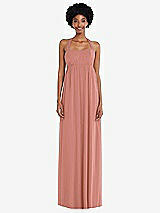 Alt View 4 Thumbnail - Desert Rose Convertible Tie-Shoulder Empire Waist Maxi Dress