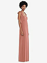 Side View Thumbnail - Desert Rose Convertible Tie-Shoulder Empire Waist Maxi Dress