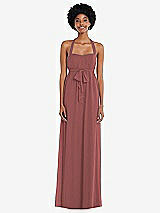 Alt View 1 Thumbnail - English Rose Convertible Tie-Shoulder Empire Waist Maxi Dress