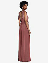Rear View Thumbnail - English Rose Convertible Tie-Shoulder Empire Waist Maxi Dress
