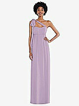 Alt View 2 Thumbnail - Pale Purple Convertible Tie-Shoulder Empire Waist Maxi Dress