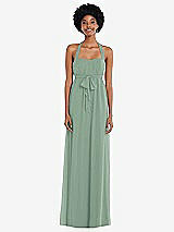 Alt View 1 Thumbnail - Seagrass Convertible Tie-Shoulder Empire Waist Maxi Dress