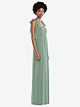 Side View Thumbnail - Seagrass Convertible Tie-Shoulder Empire Waist Maxi Dress