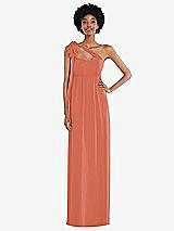 Alt View 2 Thumbnail - Terracotta Copper Convertible Tie-Shoulder Empire Waist Maxi Dress