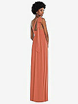 Alt View 3 Thumbnail - Terracotta Copper Convertible Tie-Shoulder Empire Waist Maxi Dress