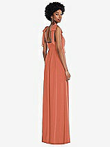 Rear View Thumbnail - Terracotta Copper Convertible Tie-Shoulder Empire Waist Maxi Dress
