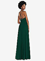 Rear View Thumbnail - Hunter Green Scoop Neck Convertible Tie-Strap Maxi Dress with Front Slit