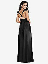 Alt View 1 Thumbnail - Black Deep V-Neck Ruffle Cap Sleeve Maxi Dress with Convertible Straps