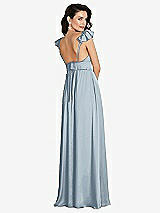Rear View Thumbnail - Mist Deep V-Neck Ruffle Cap Sleeve Maxi Dress with Convertible Straps