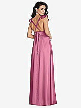 Alt View 1 Thumbnail - Orchid Pink Deep V-Neck Ruffle Cap Sleeve Maxi Dress with Convertible Straps