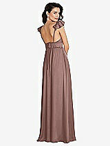 Rear View Thumbnail - Sienna Deep V-Neck Ruffle Cap Sleeve Maxi Dress with Convertible Straps