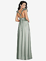 Alt View 1 Thumbnail - Willow Green Deep V-Neck Ruffle Cap Sleeve Maxi Dress with Convertible Straps