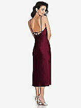 Rear View Thumbnail - Cabernet Open-Back Convertible Strap Midi Bias Slip Dress