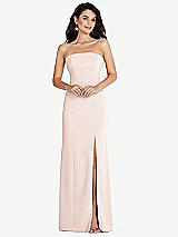 Front View Thumbnail - Blush Strapless Scoop Back Maxi Dress with Front Slit