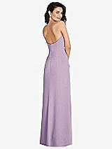 Rear View Thumbnail - Pale Purple Strapless Scoop Back Maxi Dress with Front Slit