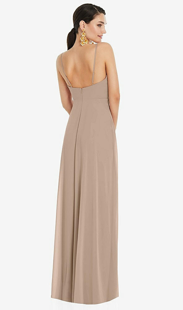 Back View - Topaz Adjustable Strap Wrap Bodice Maxi Dress with Front Slit 