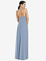 Rear View Thumbnail - Cloudy Adjustable Strap Wrap Bodice Maxi Dress with Front Slit 