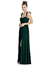 Side View Thumbnail - Evergreen Tie Shoulder A-Line Maxi Dress