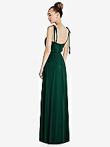 Rear View Thumbnail - Hunter Green Tie Shoulder A-Line Maxi Dress