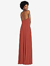 Rear View Thumbnail - Amber Sunset Faux Wrap Criss Cross Back Maxi Dress with Adjustable Straps