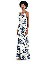 Side View Thumbnail - Indigo Rose Faux Wrap Criss Cross Back Maxi Dress with Adjustable Straps