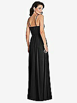 Rear View Thumbnail - Black Cowl-Neck A-Line Maxi Dress with Adjustable Straps