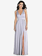 Front View Thumbnail - Silver Dove Shirred Shoulder Criss Cross Back Maxi Dress with Front Slit