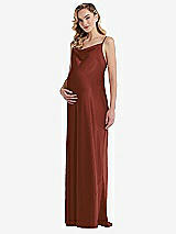 Front View Thumbnail - Auburn Moon Cowl-Neck Tie-Strap Maternity Slip Dress