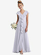 Front View Thumbnail - Silver Dove Cascading Ruffle Full Skirt Chiffon Junior Bridesmaid Dress