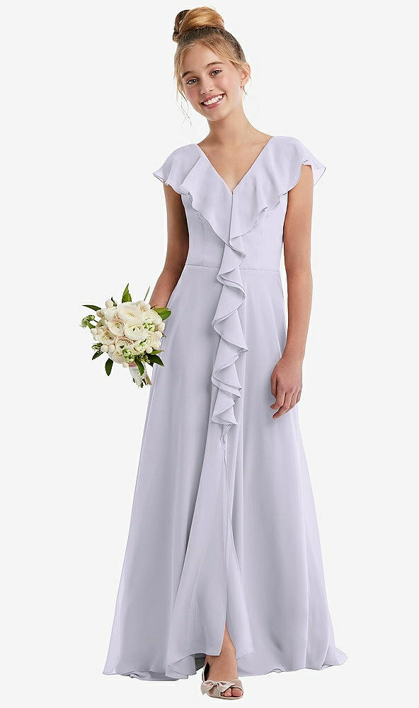 Front View - Silver Dove Cascading Ruffle Full Skirt Chiffon Junior Bridesmaid Dress